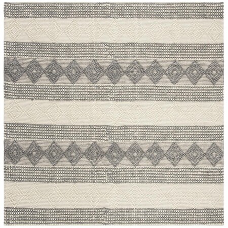 Safavieh 8 x 8 ft. Natura Hand Loomed Square Area Rug Grey & Ivory NAT105F-8SQ